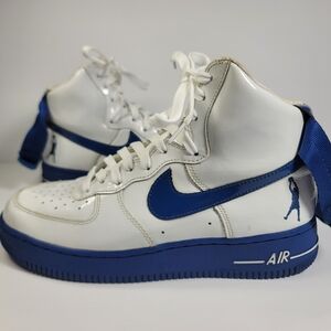 2005 Nike Air Force One "Sheed" Blue Jay High-Top Sneakers White Blue Size 8.0